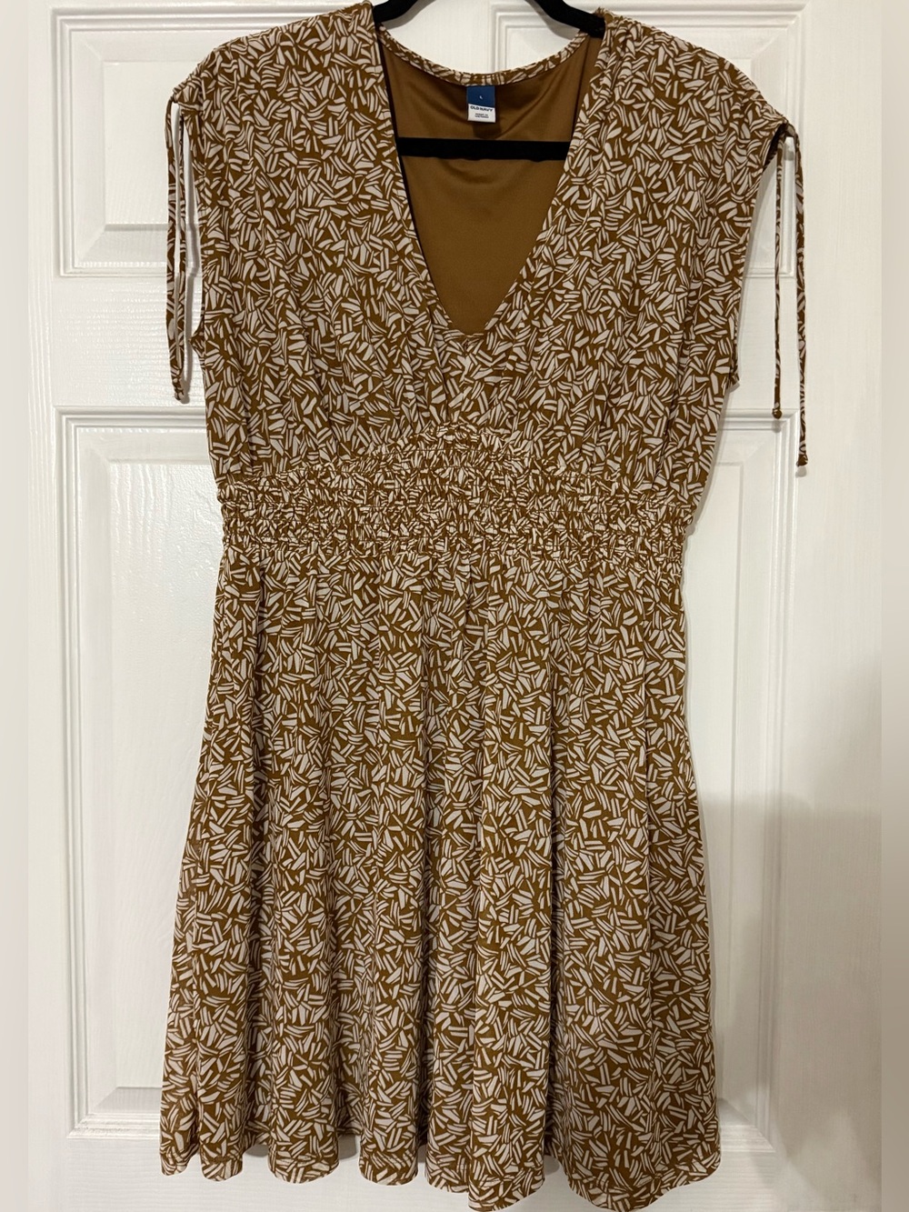 Old Navy Brown and White Printed Short Dress